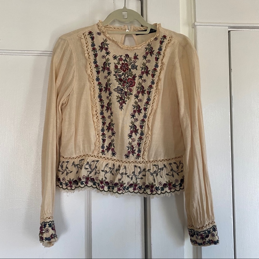 Zara Victorian blouse floral